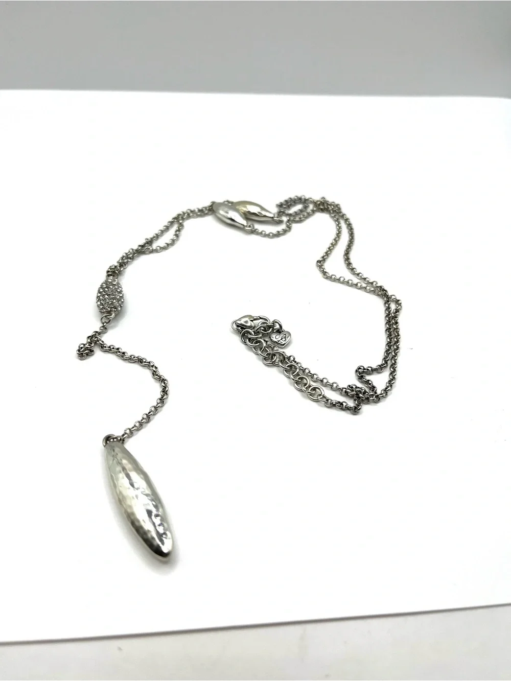 Brighton Bilbao Mist Y-Drop Necklace Lariat Silver with Crystals Necklace